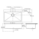 Kohler K3821 Vault 33 x 22 Large Single Kitchen Sink 3 Faucet Holes 2