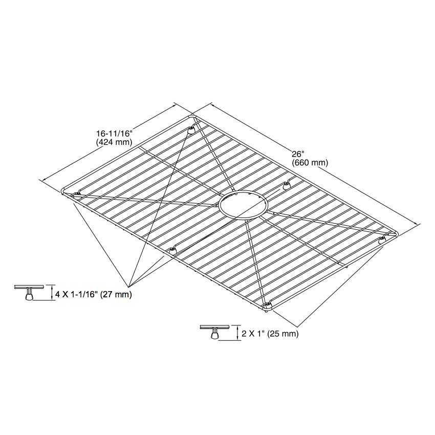 Kohler 6466-ST Vault/Strive Stainless Steel Sink Rack 26 X 16-11/16 For 30 Single-Bowl Apron-Front Sink 2