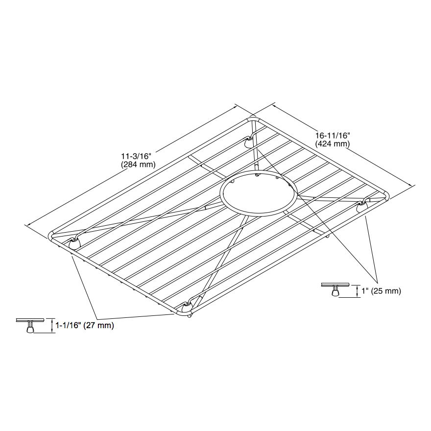 Kohler 6477-ST Vault/Strive Stainless Steel Sink Rack 11-3/16 X 16-11/16 For 36 Offset Apron-Front Sink 2