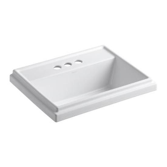 Kohler 2991-4-0 Tresham Rectangle Self-Rimming Lavatory With 4 Centerset Faucet Drilling 3