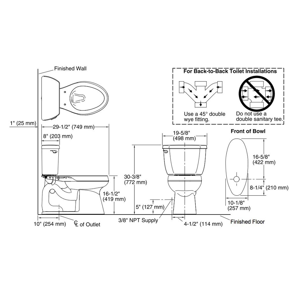 Kohler 3713-RA-96 Highline Classic Comfort Height Two-Piece Elongated 1.28 Gpf Toilet With Class Five Flush Technology And Right-Hand Trip Lever 2