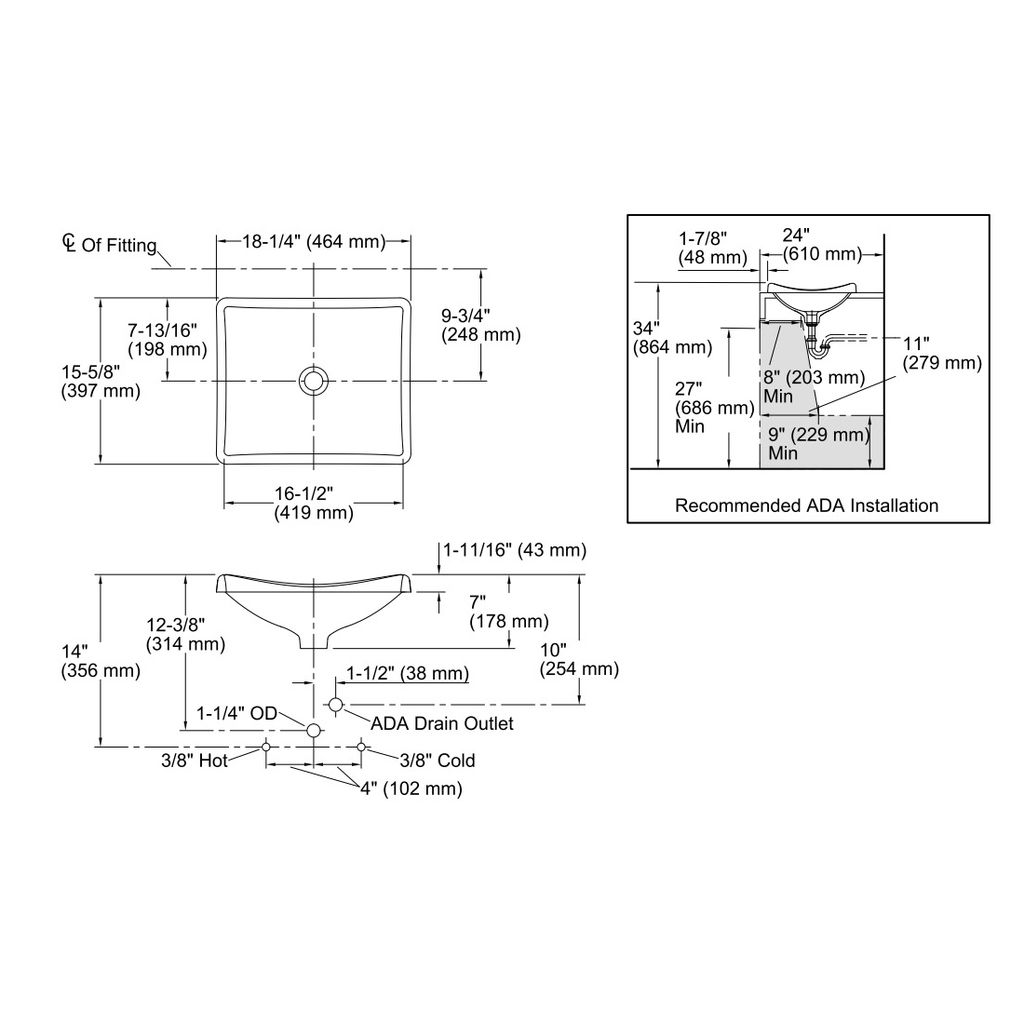 Kohler 2833-0 Demilav Wading Pool Bathroom Sink 2