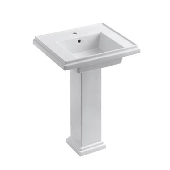 Kohler 2844-1-0 Tresham 24 Pedestal Lavatory With Single-Hole Faucet Drilling 1