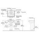 Kohler 2844-4-0 Tresham 24 Pedestal Lavatory With 4 Centerset Faucet Drilling 2