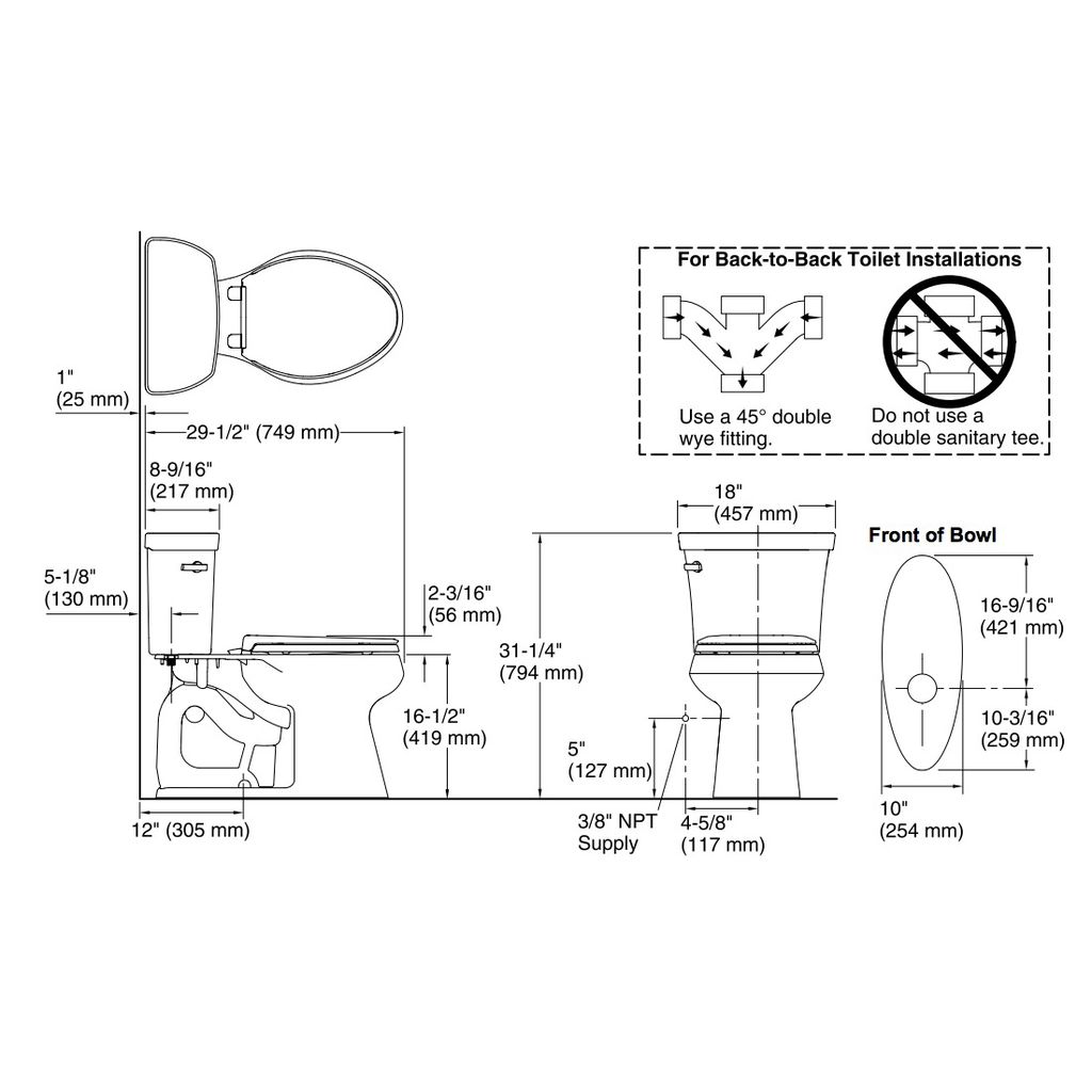 Kohler 5298-7 Highline 1.0 Gpf Comfort Height Two-Piece Elongated Toilet With Class Five Flush Technology And Left-Hand Trip Lever 2