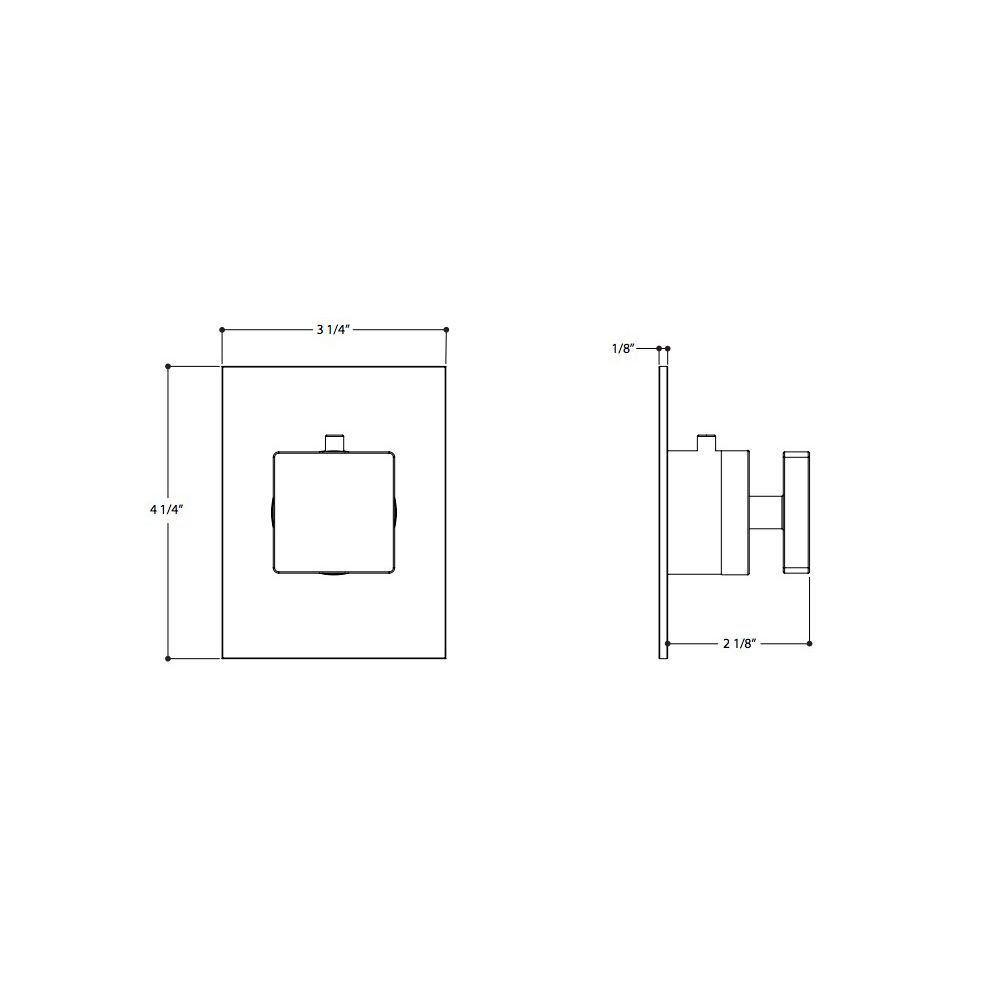 Aquabrass S0695 Square Trim Set For 1/2 Shut Off Valve N1006 Brushed Nickel 2