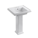 Kohler 2844-4-0 Tresham 24 Pedestal Lavatory With 4 Centerset Faucet Drilling 1