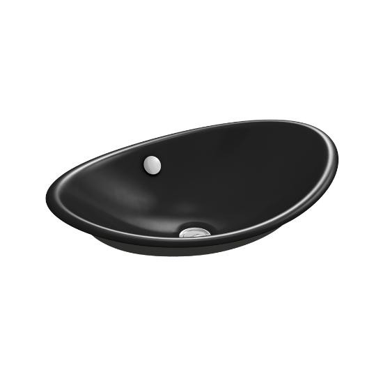 Kohler 5403-P5-7 Iron Plains Wading Pool Oval Bathroom Sink With Iron Black Painted Underside 1