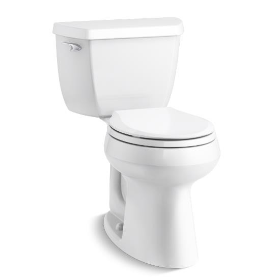 Kohler 5296-0 Highline Classic Comfort Height Two-Piece Round-Front 1.28 Gpf Toilet With Class Five Flush Technology And Left-Hand Trip Lever 1