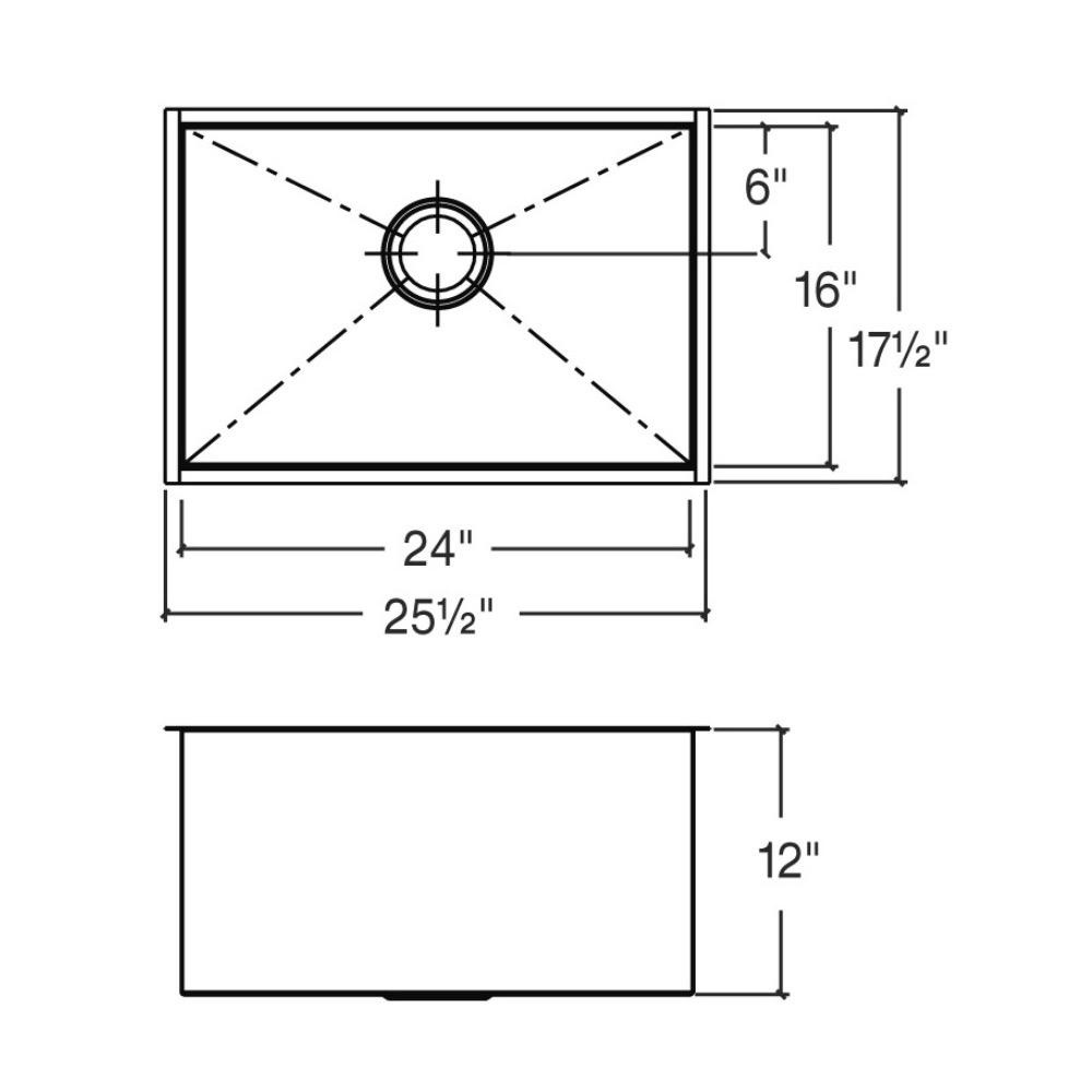 Julien 003674 Urbanedge Utility Sink Undermount Single 24X16X12 2