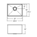 Julien 003673 Urbanedge Utility Sink Undermount Single 21X16X12 2