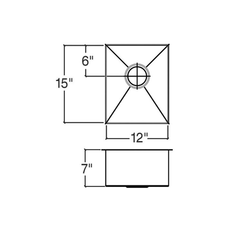 Julien 003616 Urbanedge Bar Sink Undermount 2 Inch Drain Single 12X15X7 2