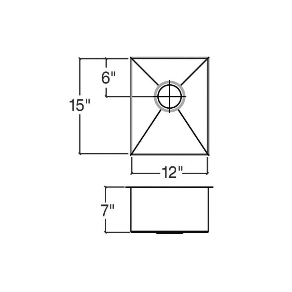 Julien 003614 Urbanedge Bar Sink Undermount Single 12X15X7 2