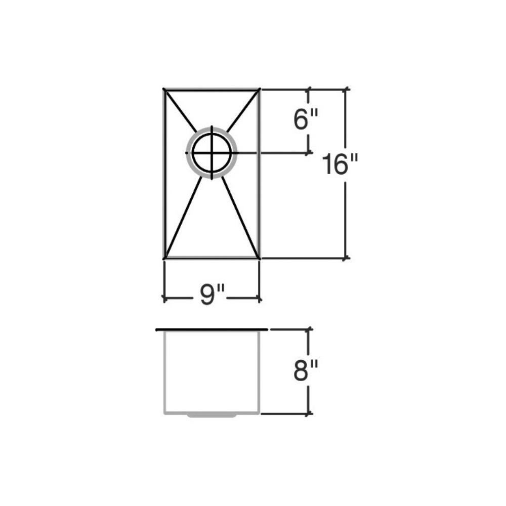 Julien 003202 Classic Sink Undermount Single 9X16X8 2