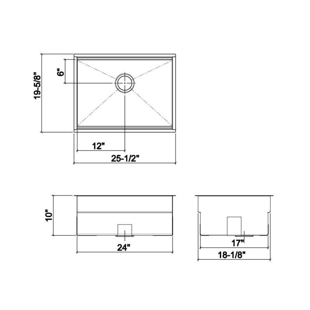 Julien 005408 Smartstation Sink Undermount Maple Acc. Single 24X18X10