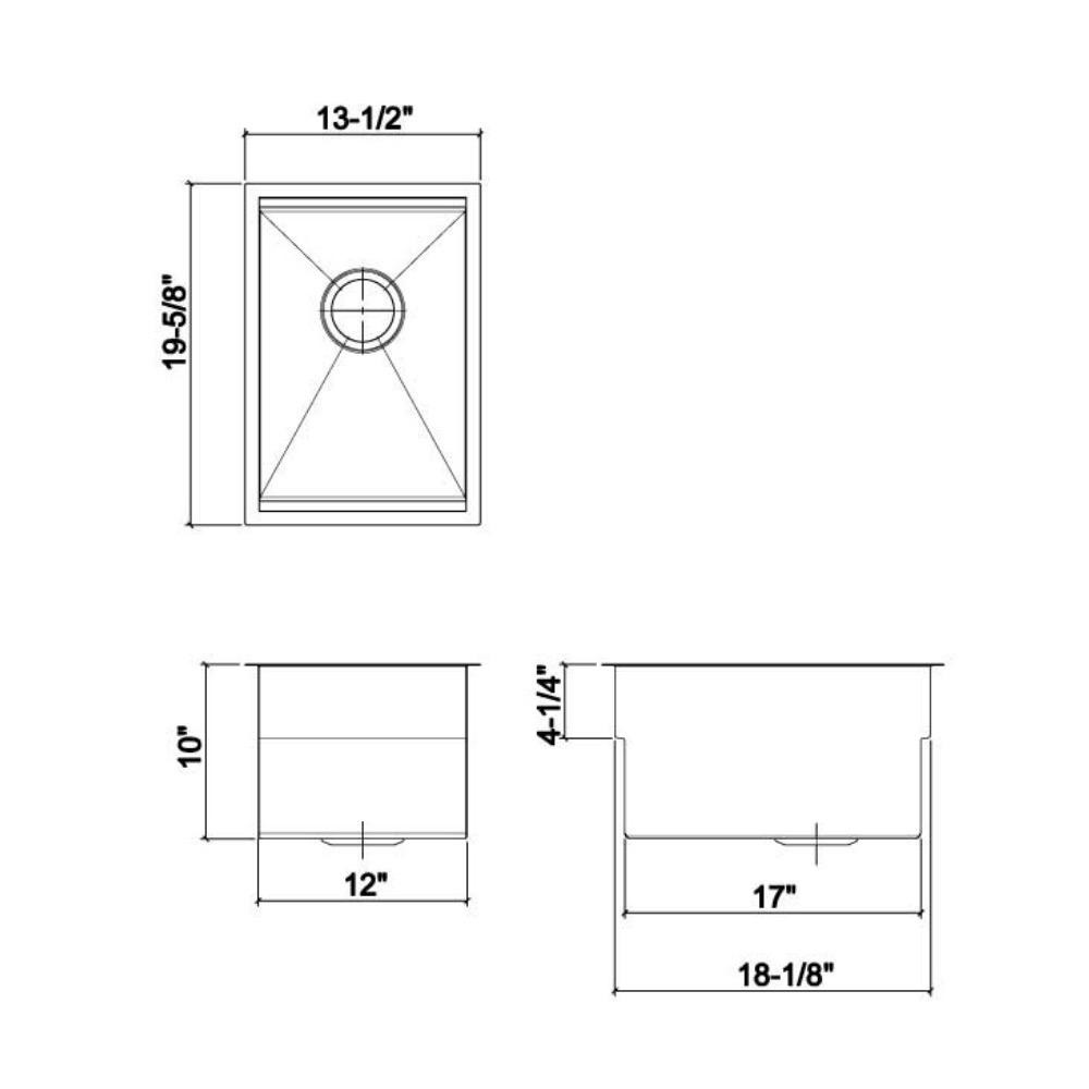 Julien 005400 Smartstation Sink Undermount Maple Acc. Single 12X18X10