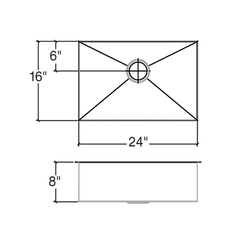 Julien 003910 J7 Sink Undermount Single 24X16X8 2