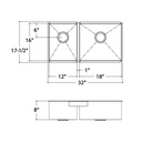 Julien 003678 Urbanedge Sink Undermount Double L12X16X8 R18X16X8 2