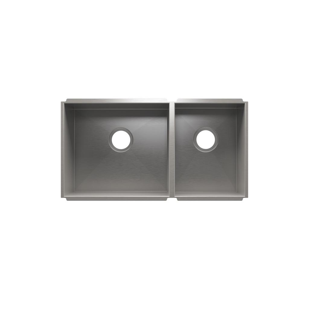 Julien 003677 Urbanedge Sink Undermount Double L18X16X8 R12X16X8 1