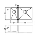 Julien 003648 Urbanedge Sink Undermount Double L9X16X8 R18X16X10 2