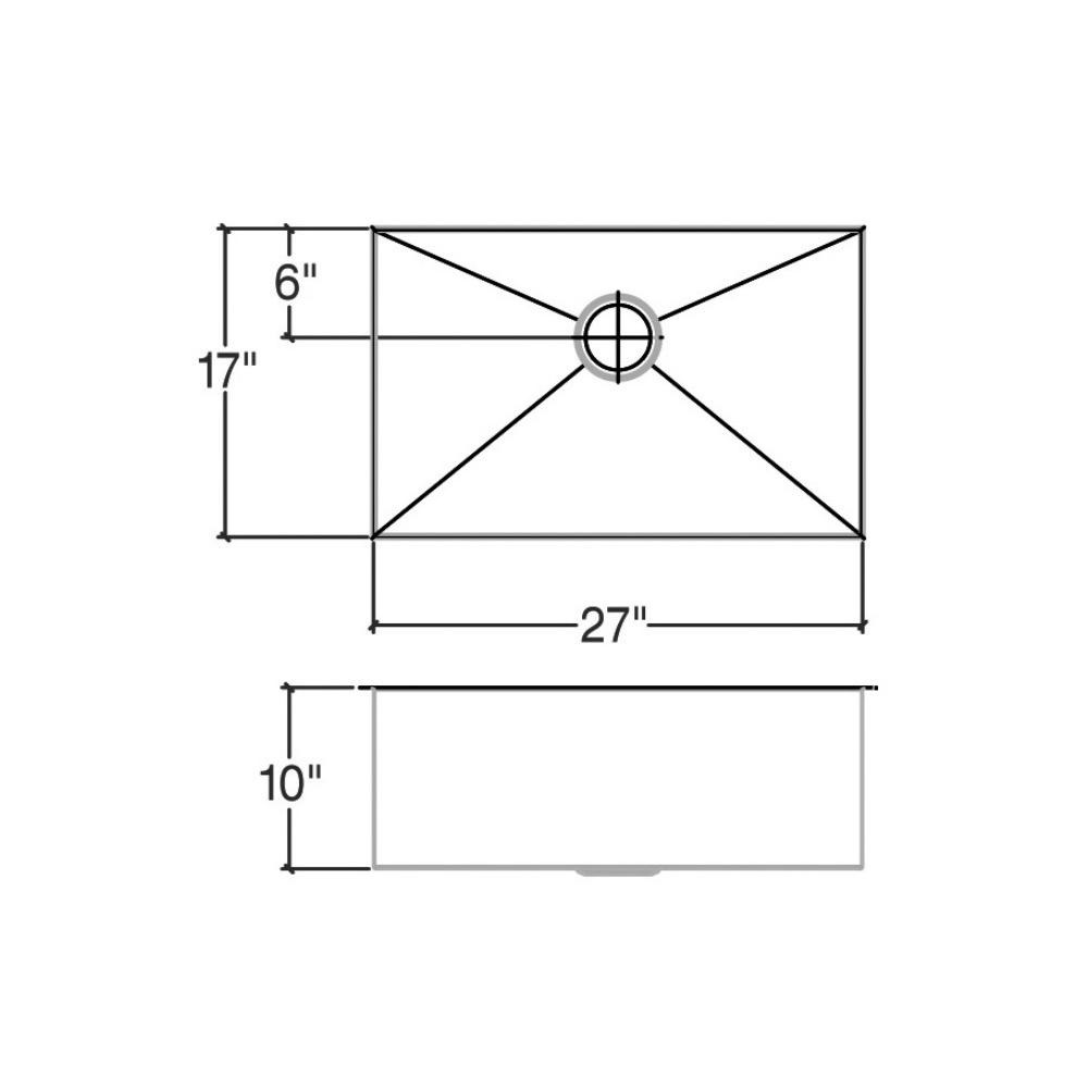 Julien 003621 Urbanedge Sink Undermount Single 27X17X10 2