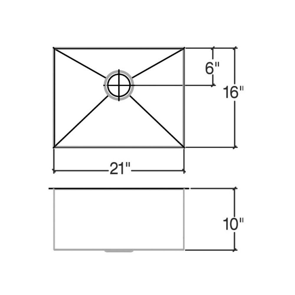 Julien 003607 Urbanedge Sink Undermount Single 21X16X10 2