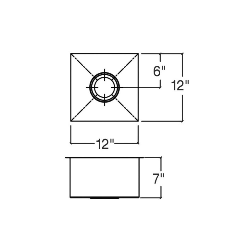 Julien 003668 Urbanedge Bar Sink Undermount 2In Drain Single 12X12X7 2