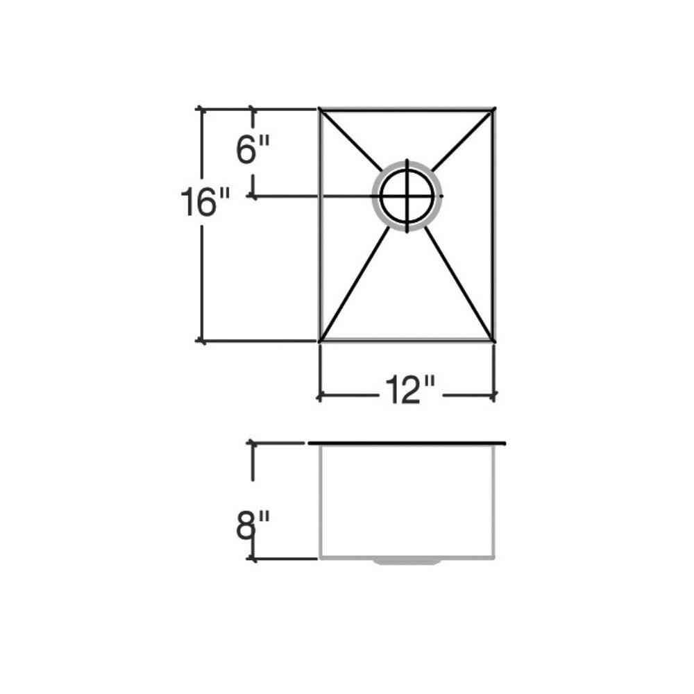 Julien 003203 Classic Sink Undermount Single 12X16X8 2