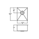 Julien 003229 Classic Bar Sink Undermount 2In Drain Single 12X15X7 2