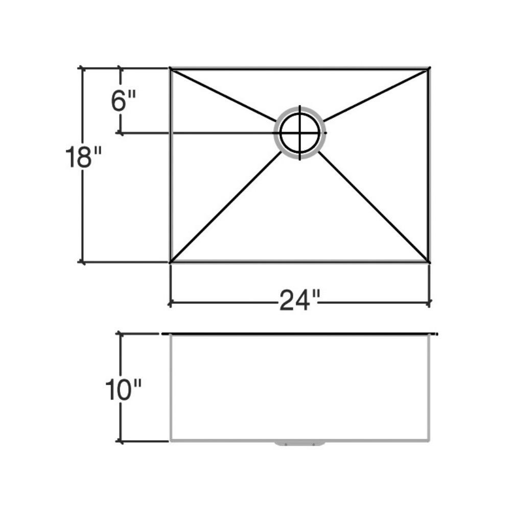 Julien 003941 J7 Sink Undermount Single 24X18X10 2