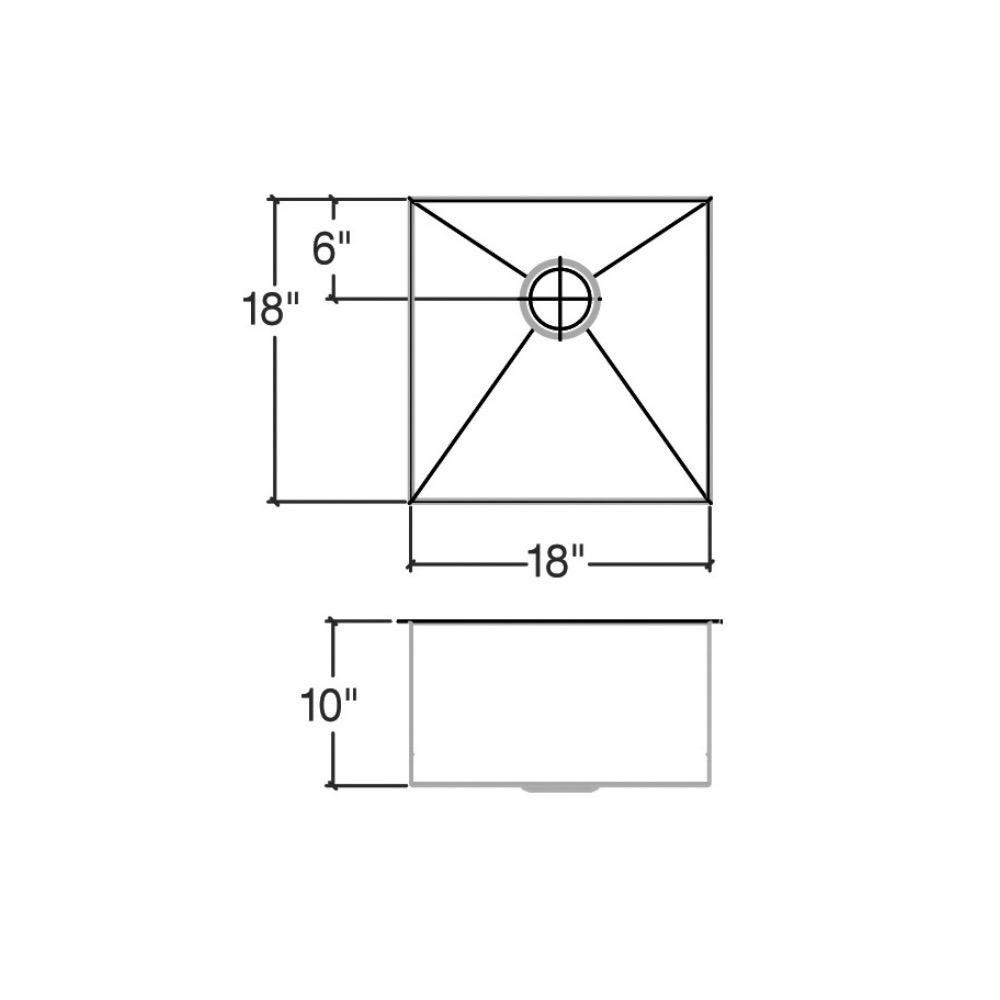 Julien 003938 J7 Sink Undermount Single 18X18X10 2