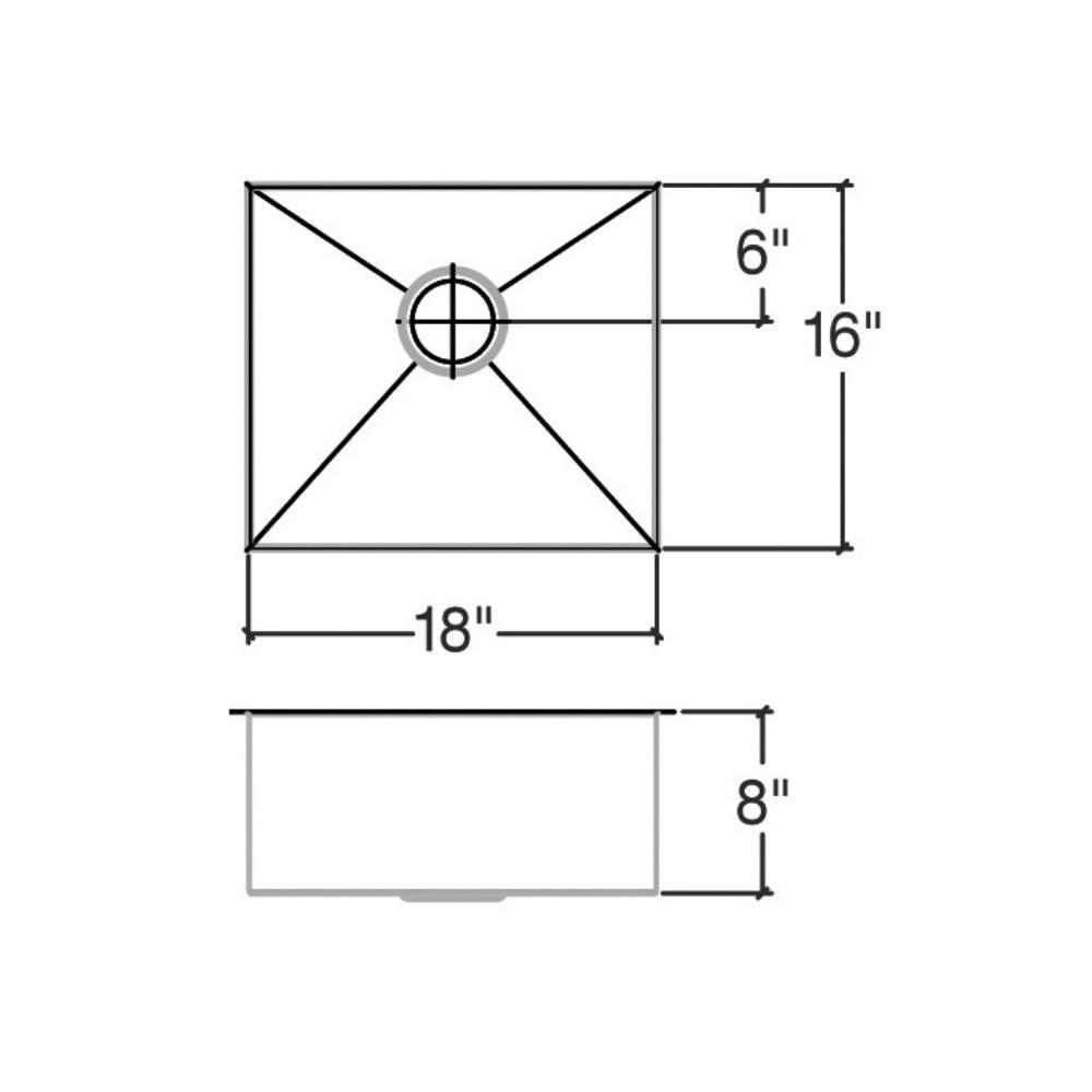 Julien 003912 J7 Sink Undermount Single 18X16X8 2