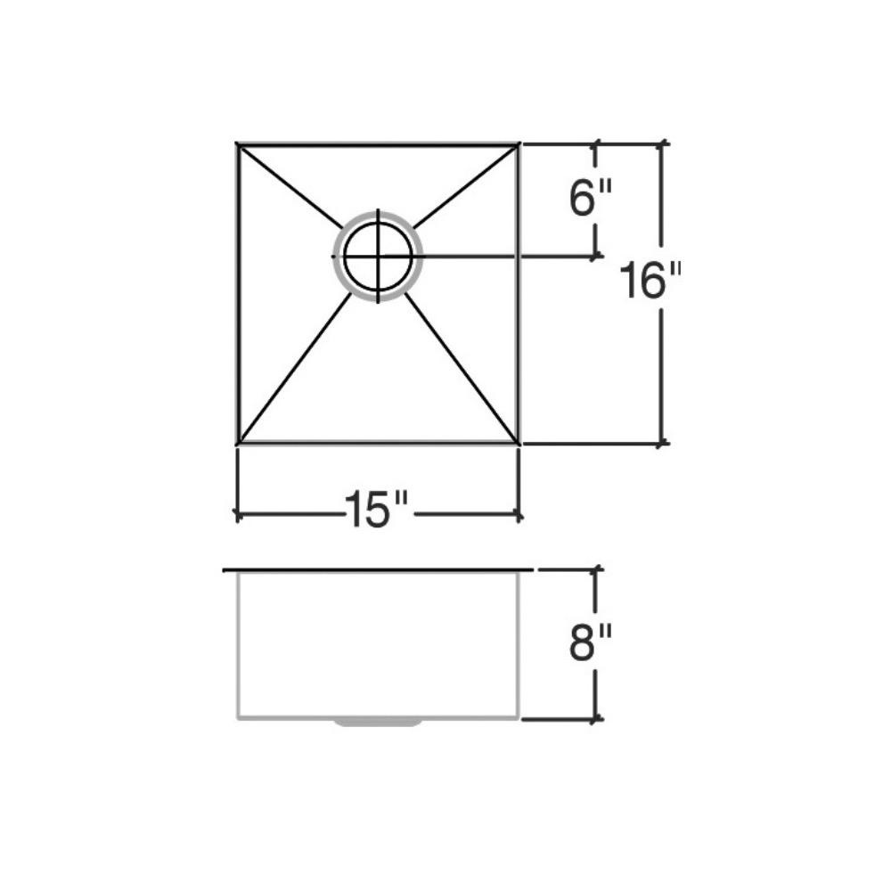 Julien 003909 J7 Sink Undermount Single 15X16X8 2