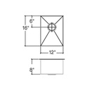 Julien 003907 J7 Sink Undermount Single 12X16X8 2