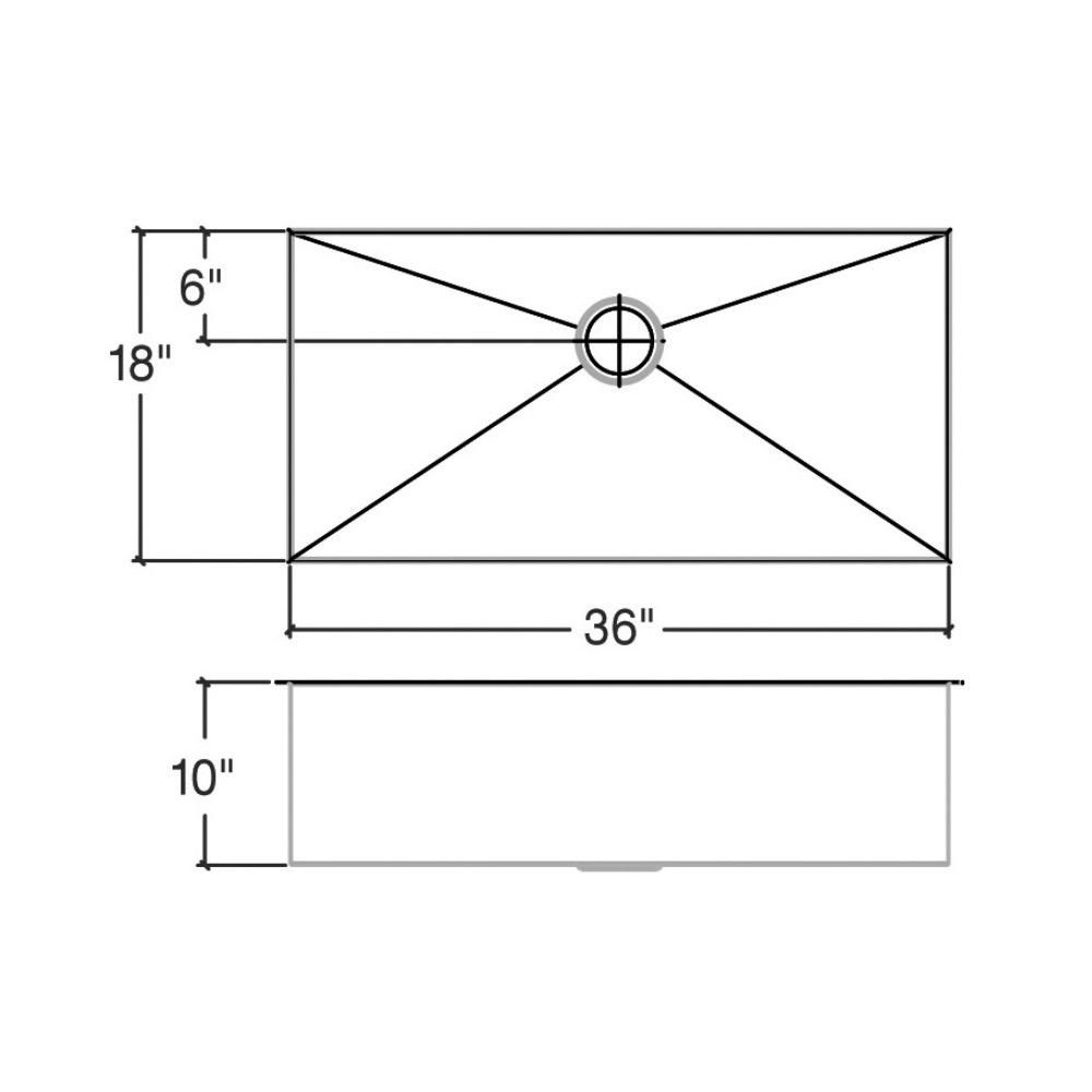 Julien 003634 Urbanedge Sink Undermount Single 36X18X10 2