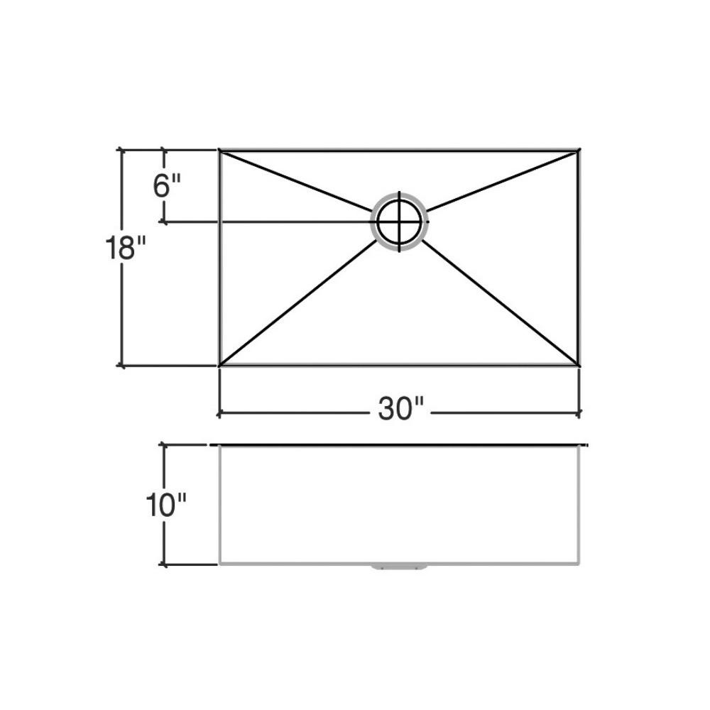 Julien 003672 Urbanedge Sink Undermount Single 30X18X10 2