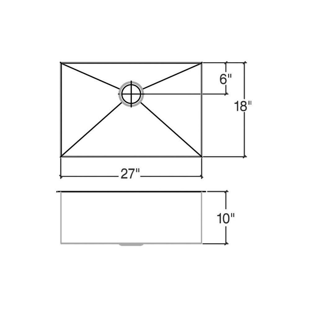 Julien 003631 Urbanedge Sink Undermount Single 27X18X10 2