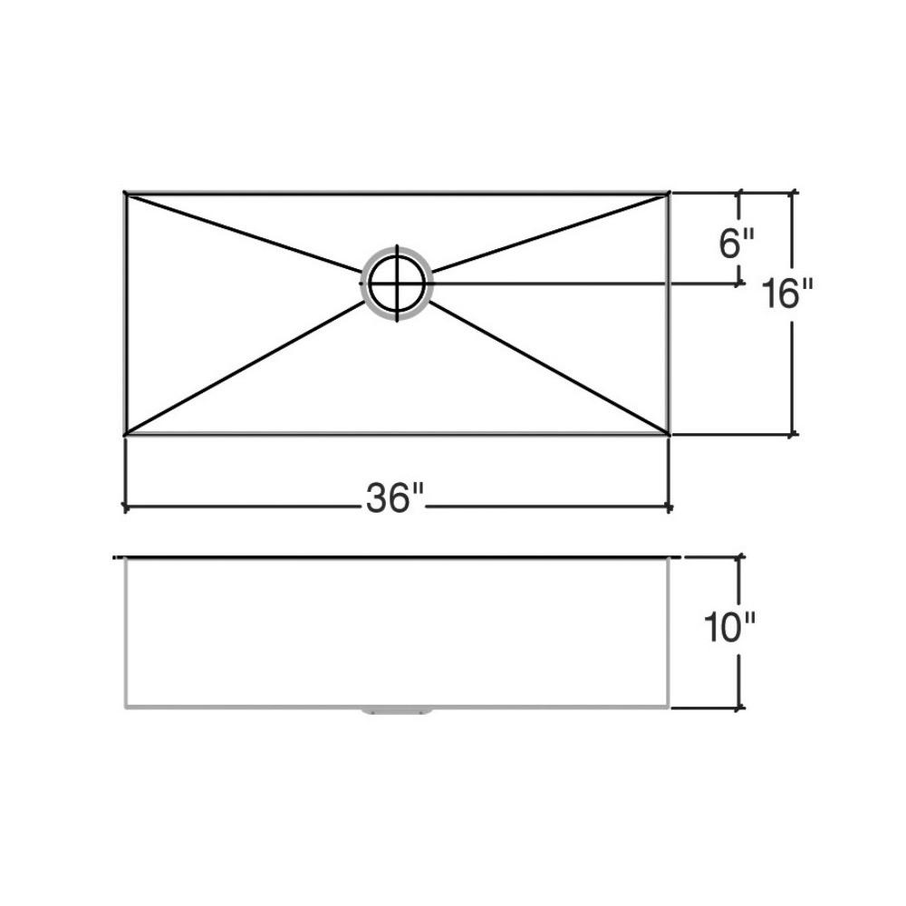 Julien 003695 Urbanedge Sink Undermount Single 36X16X10 2