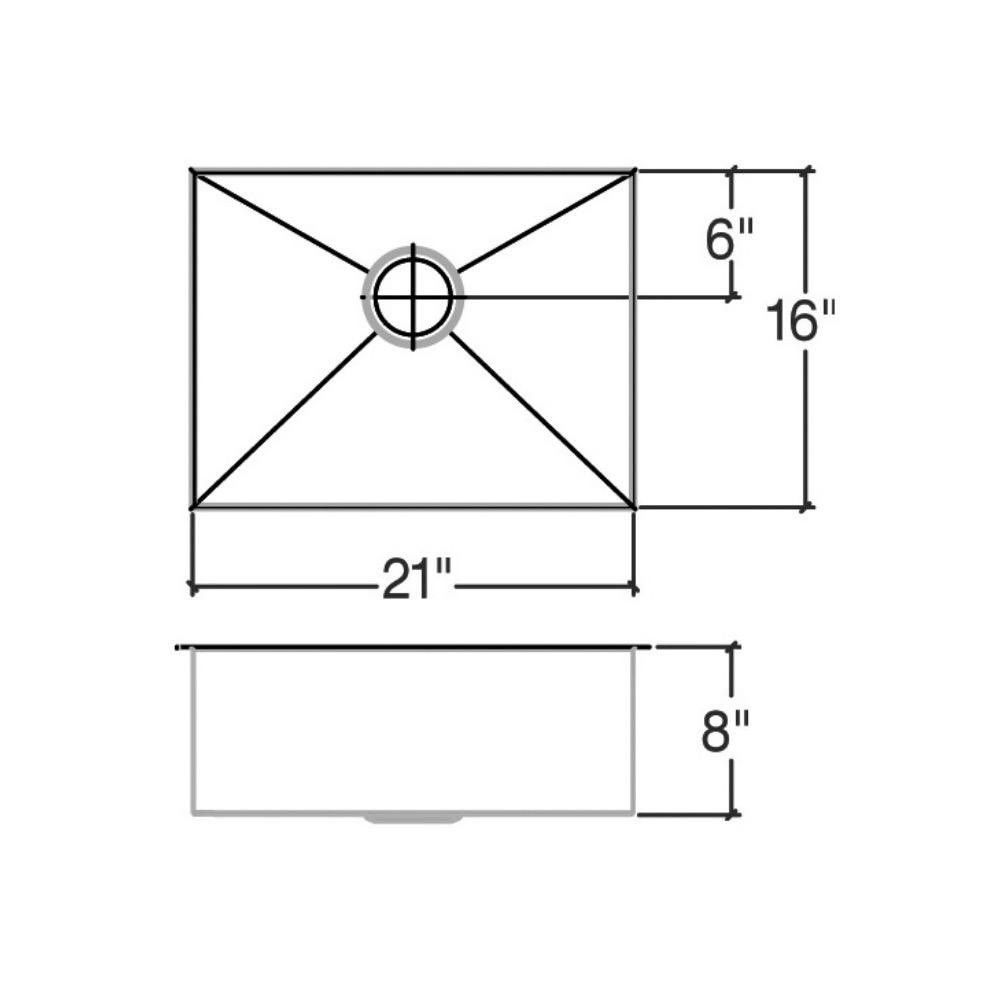 Julien 003606 Urbanedge Sink Undermount Single 21X16X8 2