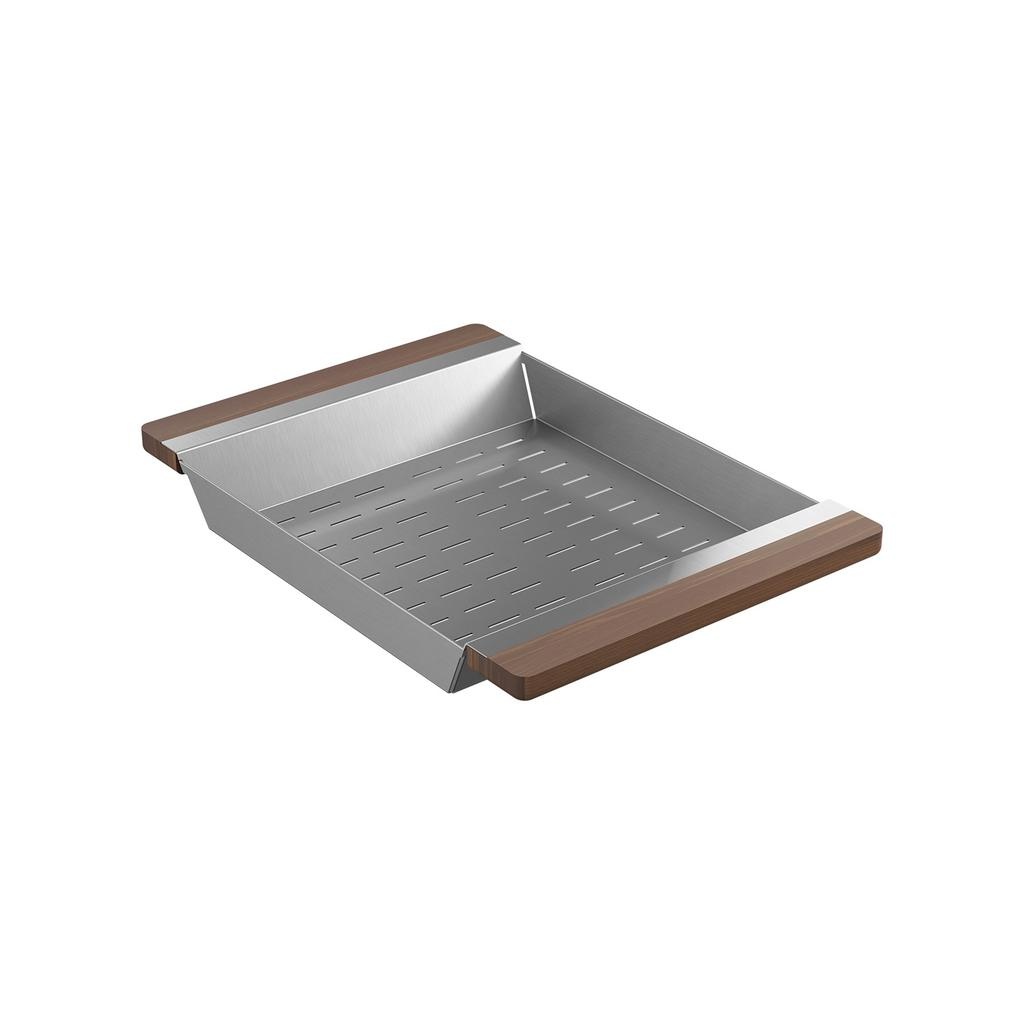 Julien 205040 Colander For Fira Sink W/Ledge Walnut Handles 12X17-1/4X2-1/4 1