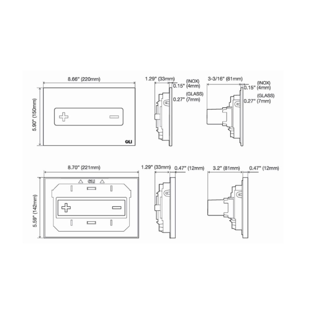 Oli 879472 Oceania Glass Push Plate White Glass 3