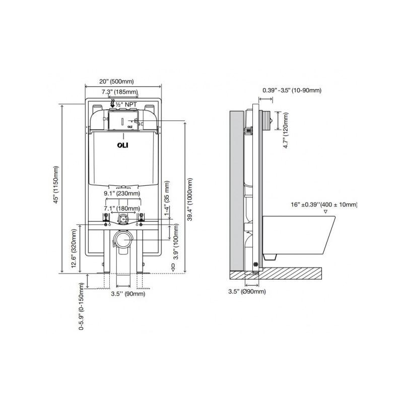 Oli 601803 Oli74 Plus S90 Sanitarblock And Ria Push Plate Chrome 3