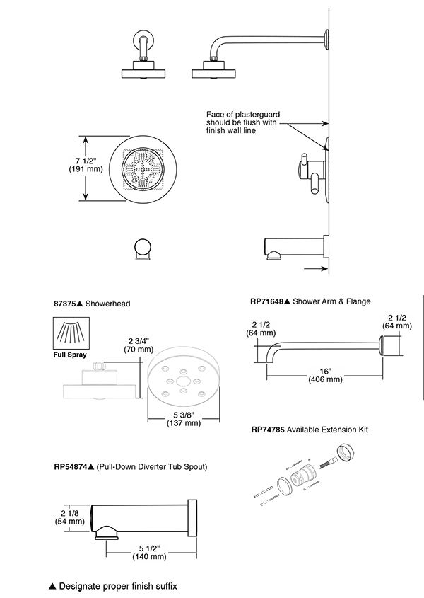 Brizo T60475 Odin Tempassure Thermostatic Tub Shower 2