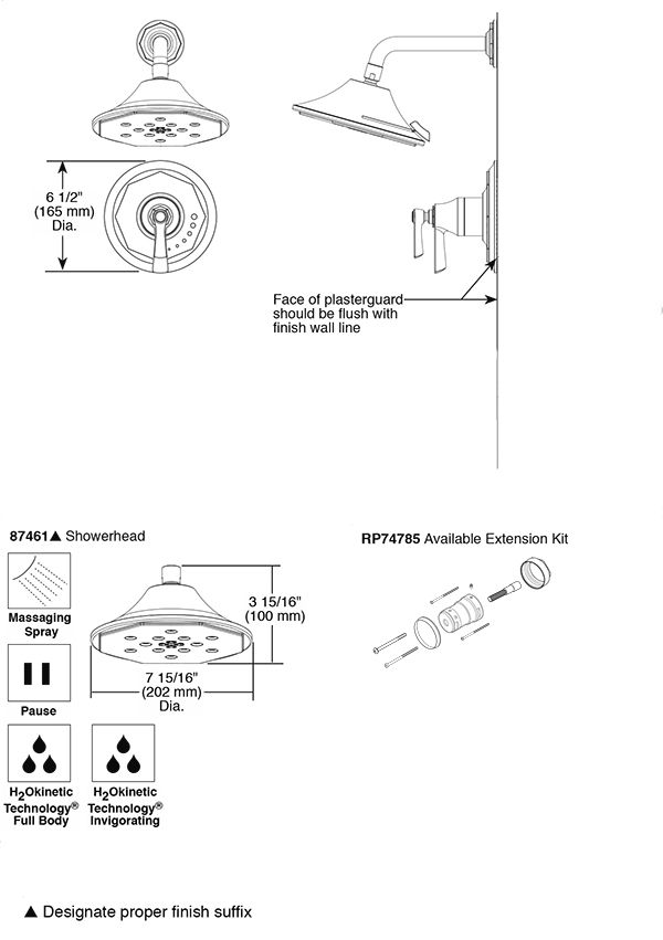 Brizo T60261 Rook Tempassure Thermostatic Shower 2