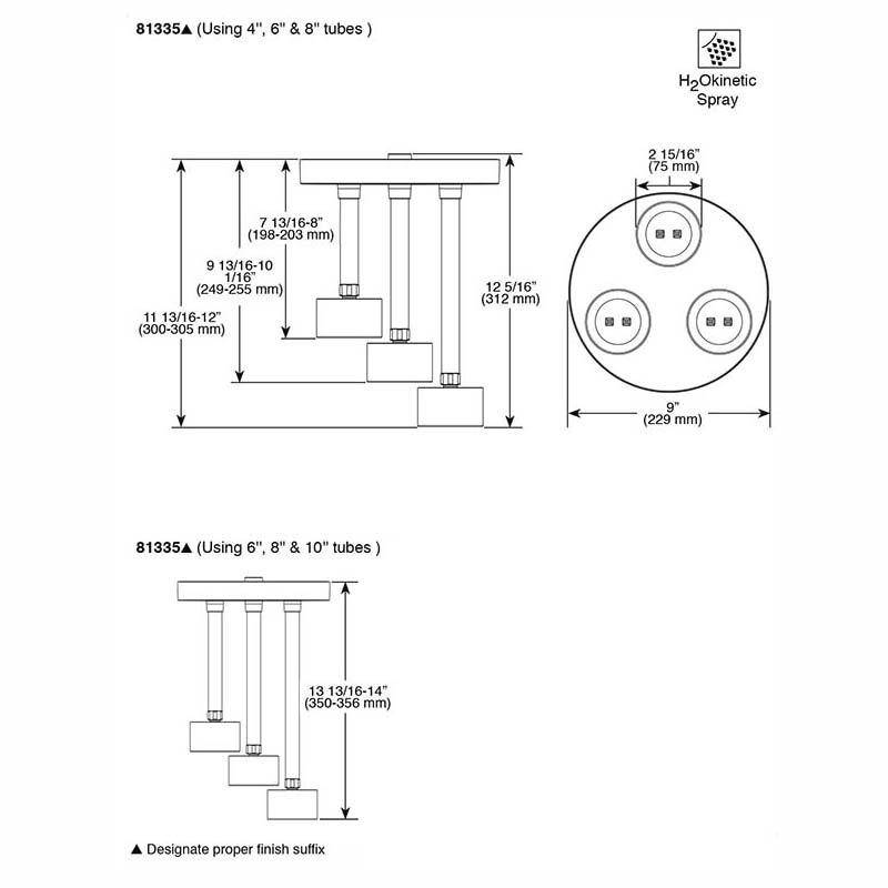 Brizo 81335 Ceiling Mount Pendant Raincan Showerhead Brushed Nickel 2