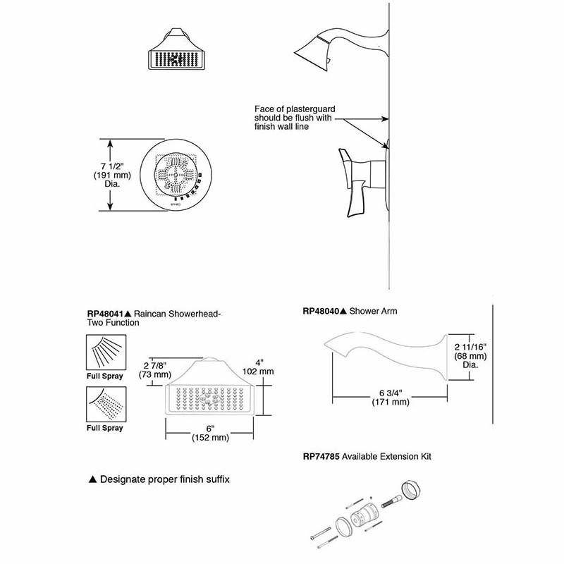 Brizo T60290 RSVP Tempassure Thermostatic Shower Brushed Nickel 2