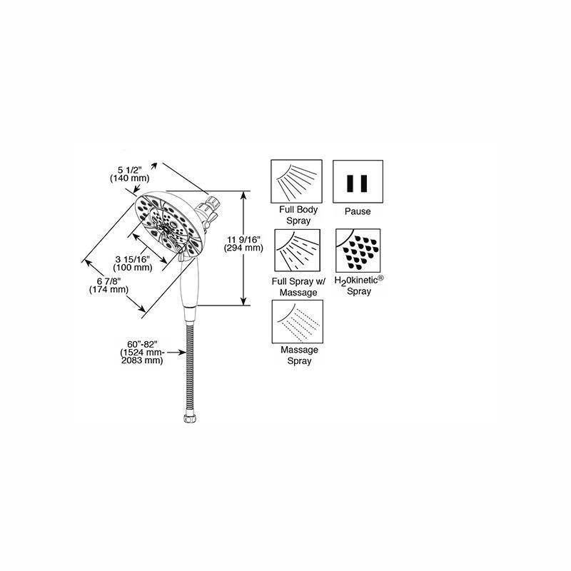 Brizo 86220 H2O Kinetic Transitional Round Hydrati Shower Chrome 2