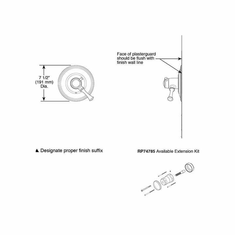 Brizo T60005 Baliza Thermostatic Valve Trim Chrome 2