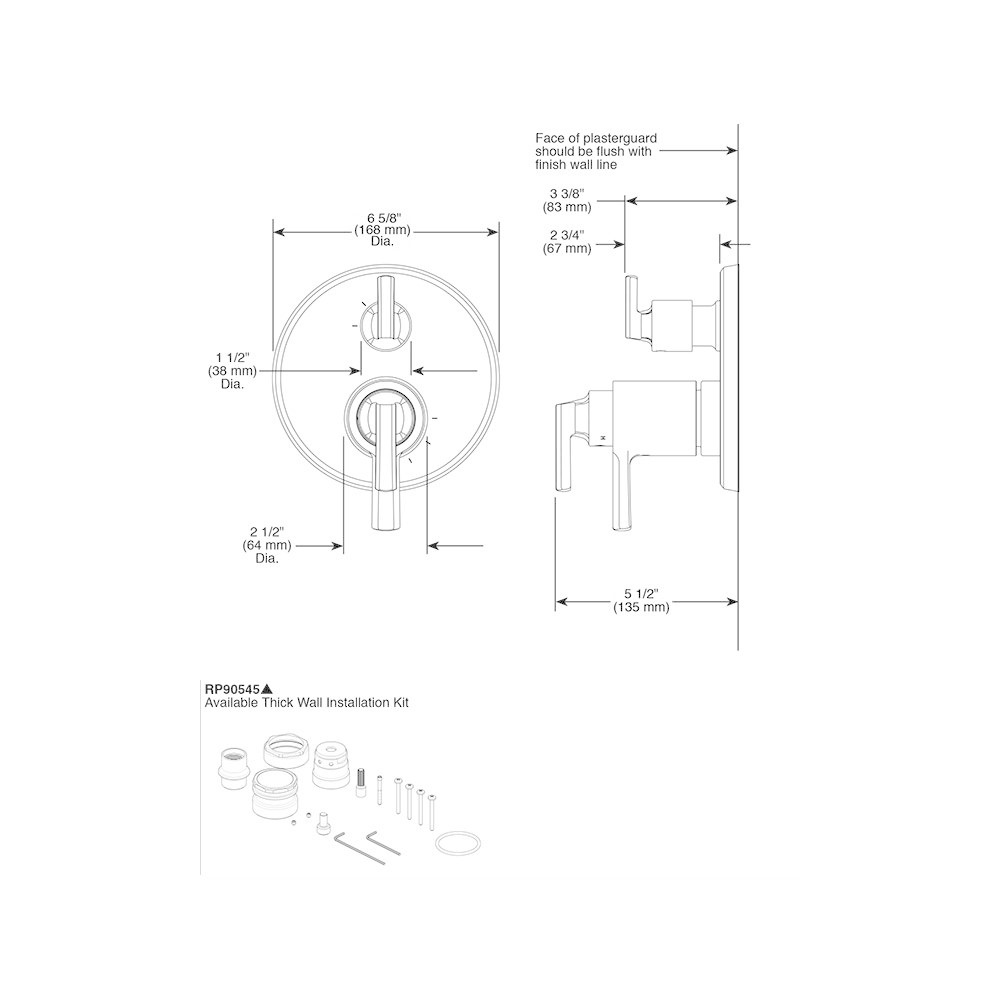 Brizo T75698 Tempassure Thermostatic Valve With 6 Function Diverter Trim Chrome 2