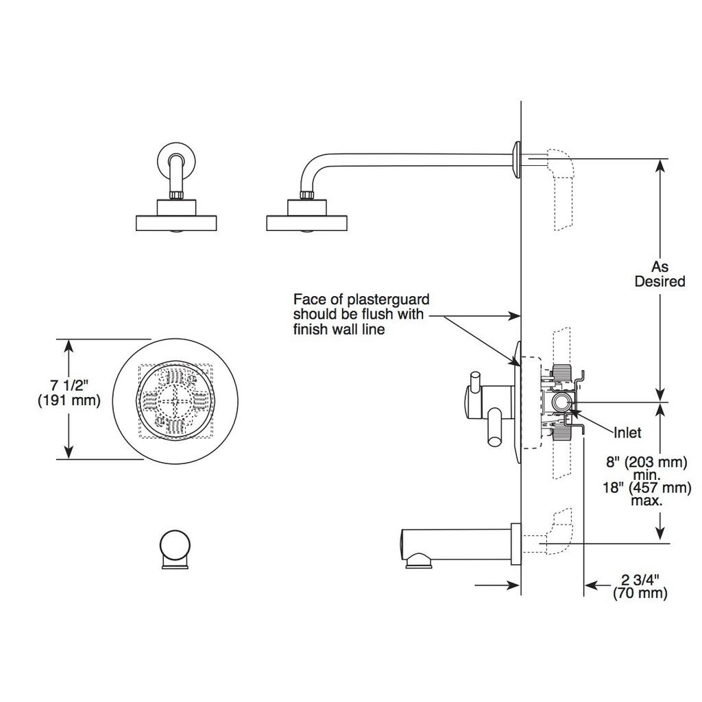 Brizo T60475 Odin Tempassure Thermostatic Tub Shower Luxe Gold 2